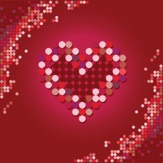 Red Halftone Vector Heart N2