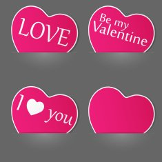 Set of paper hearts