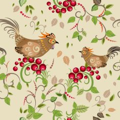 Texture seamless bird branch berry