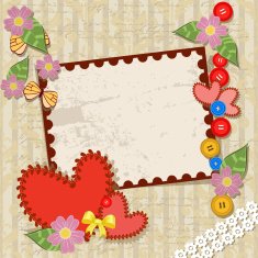 handmade valentine in background grunge