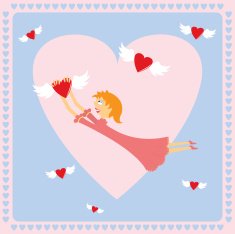 Valentine card with girl