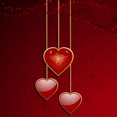 red valentine heart pendants