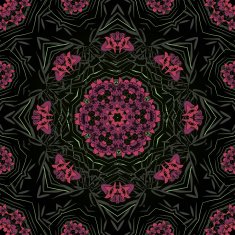 Seamless floral pattern in dark balanced harmonious colors N2