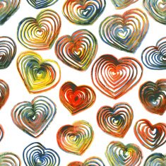 seamless pattern with drawing hearts N2