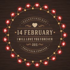 Happy Valentine's Day Glowing Decoration Light Bulbs N15