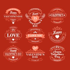 Typography Valentine's DayVector illustration N3