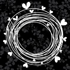 Stylish monochrome frame on a floral background