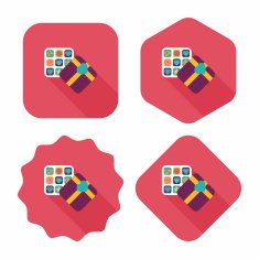 Valentine's Day chocolate flat icon with long shadow eps10 N53