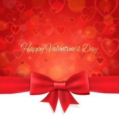 happy Valentine's Day background with ribbon and bow