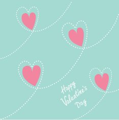 Pink dash line heart background Flat design Happy Valentines day