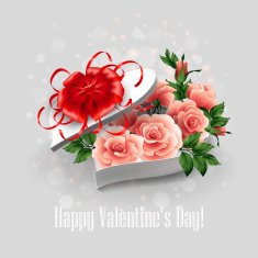 Valentine's Day heart shape box Vector illustration N3