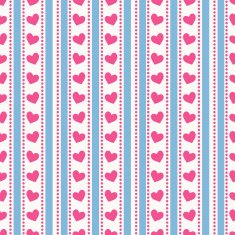 Striped pattern with hearts Vector seamless background