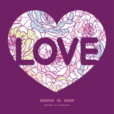 Vector colorful line art flowers love text frame pattern invitation N3