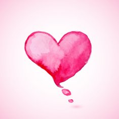 Red watercolor heart N5