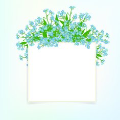 Vector card with small blue flowers N7