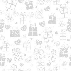 Seamless pattern of hearts and gift boxes N11