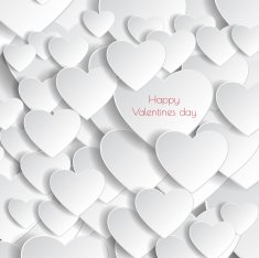 Heart Paper Sticker With Shadow Valentine's day vector illustrat N31