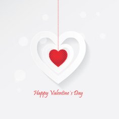 happy valentine`s day greeting card with elegant red heart
