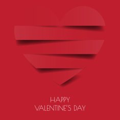 Heart Paper Sticker With Shadow Valentine's day vector illustrat N32