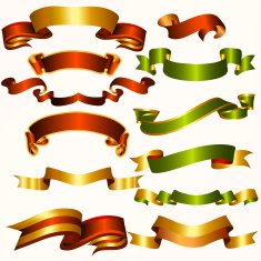 Collection of vector ribbons and banners for design