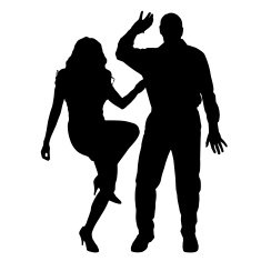 Vector silhouette of couple N162