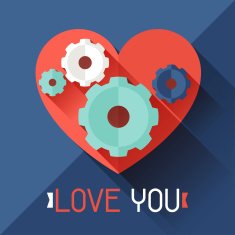 Happy Valentine's illustration in flat style N11