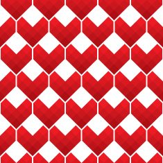 Heart Shapes Seamless Pattern Mosaic Style N5