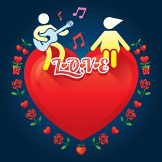 Human Symbol Love Story Concept Music Guitar and Lover N5