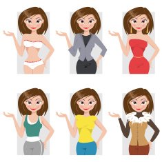 Different styles of clothing Vector illustration N2