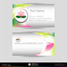 Lotus blossom vector business card template