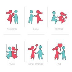 Valentine's Day Flat Icons - Couple in Love
