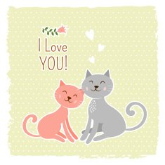 Cute cats valentine card