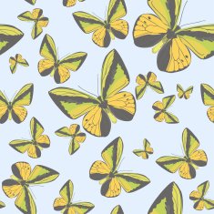 Summer seamless pattern with yellow butterflies