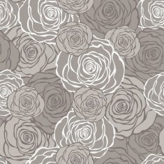 Art Deco floral seamless pattern with roses N4