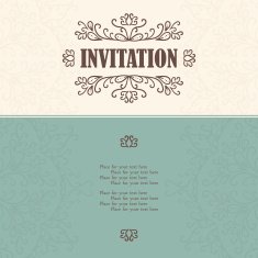 Vintage invitation card with lace ornament N50