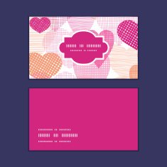 Vector textured fabric hearts heart silhouette pattern frame N20