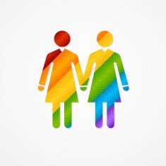 Sign of couple women LGBT card