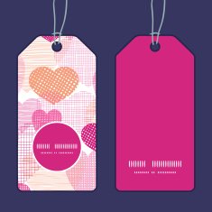 Vector textured fabric hearts heart silhouette pattern frame N21