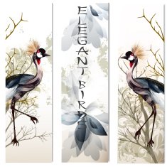 Business cards set with birds N2