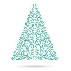 Stylized green christmas tree