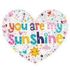 you are my sunshine heart shaped design