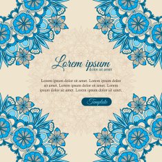 Invitation template vintage flowers lace ornament N3