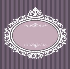 Decorative oval vintage frame
