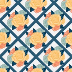 Vector seamless flowers pattern with roses N2