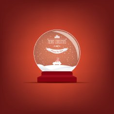 Christmas snowing glass ball card Eps10 vector illustration
