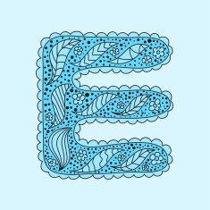 Cute letter E Floral monogram E
