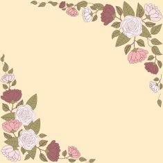 Floral card with abstract flowers