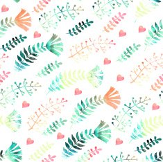 Vintage watercolor floral pattern