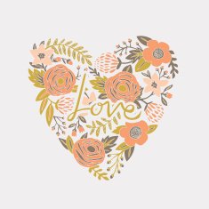 Vintage floral heart design N2