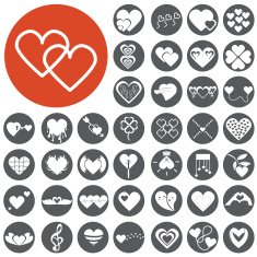 Heart Icon Set Vector Illustration eps10